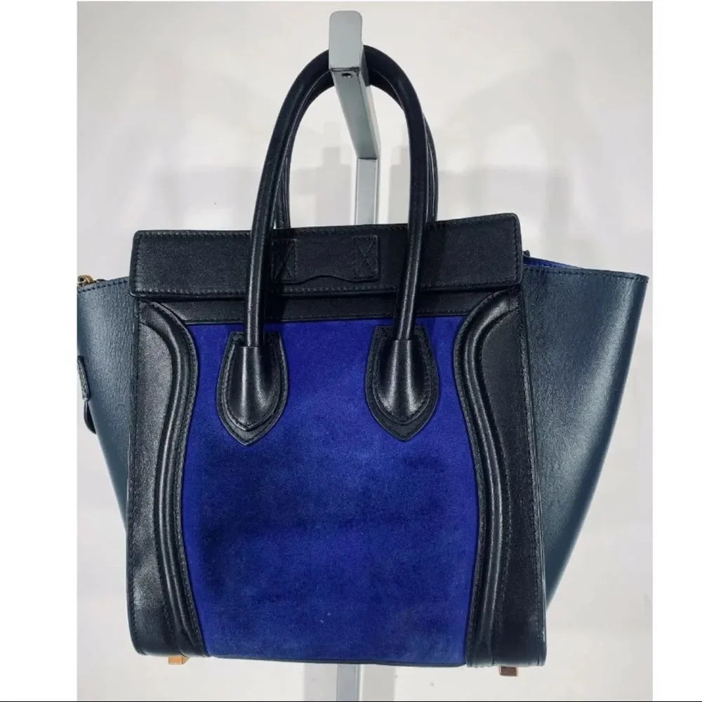 Authentic Celine Tricolor Luggage Bag Mini Leather - Picture 3 of 7